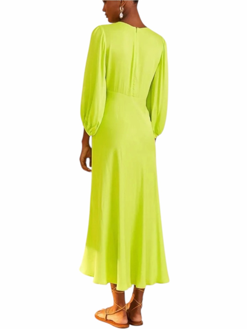 FARM RIO circle cut-out midi dress in Lime Green Size L - Picture 3 of 5